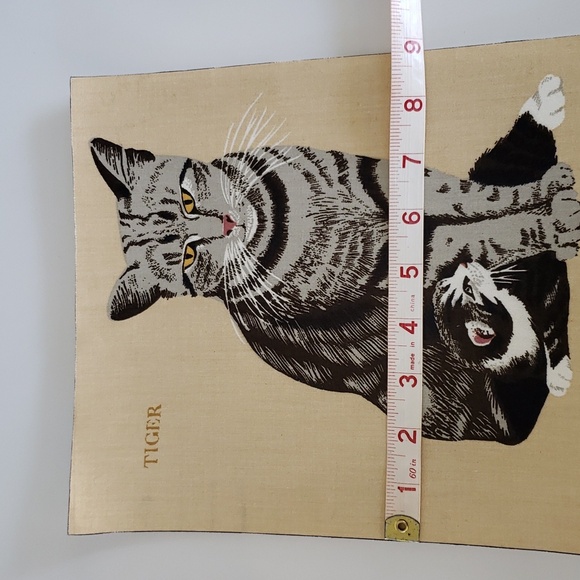 Large Cat Iron On Appliques Cat Lover Cat Owner Caf Crafts Tabby Cat Striped - Picture 6 of 9